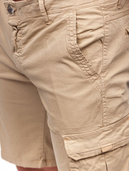 Pantaloncini cargo in tessuto da uomo cammello Bolf J707