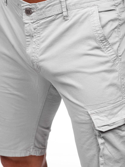 Pantaloncini cargo in tessuto da uomo grigi Bolf J707