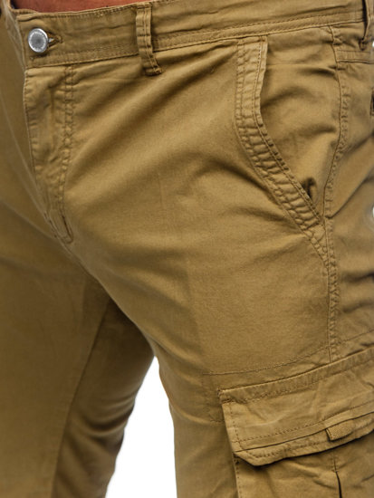 Pantaloncini cargo in tessuto da uomo khaki Bolf J707