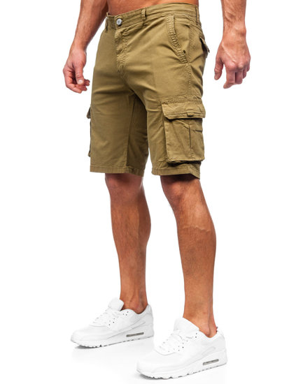 Pantaloncini cargo in tessuto da uomo khaki Bolf J707