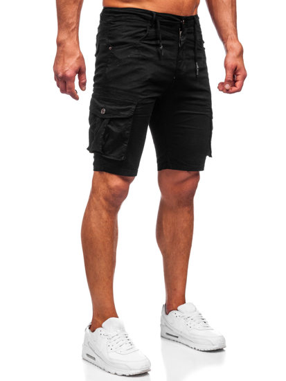 Pantaloncini corti cargo da uomo neri Bolf BB70011