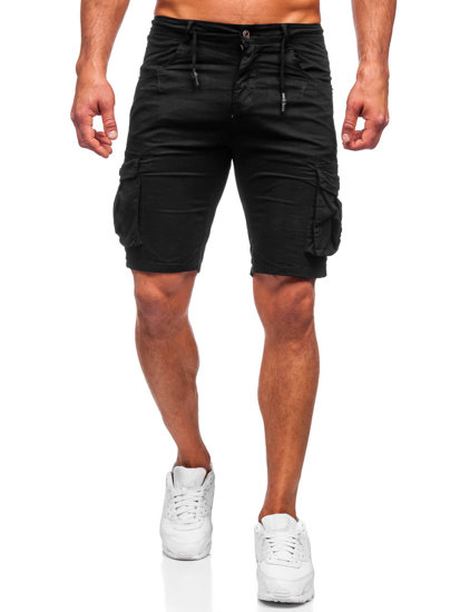 Pantaloncini corti cargo da uomo neri Bolf BB70011