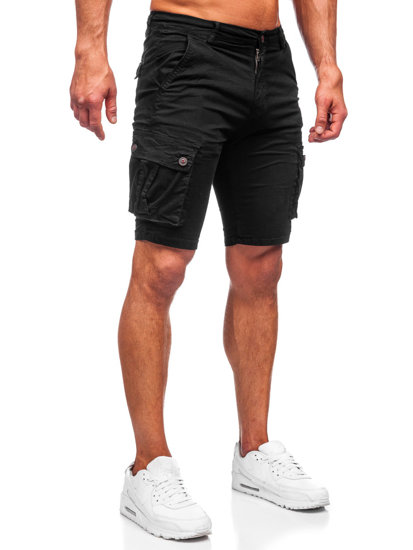 Pantaloncini corti cargo da uomo neri Bolf BB70012