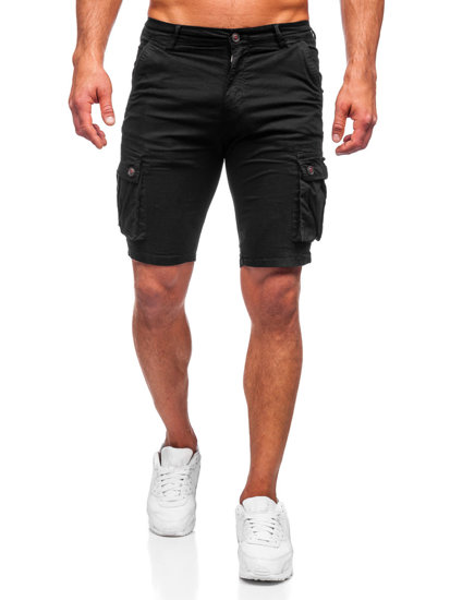 Pantaloncini corti cargo da uomo neri Bolf BB70012