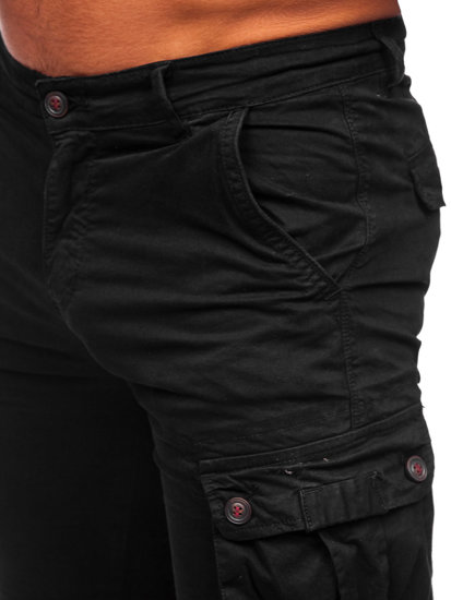 Pantaloncini corti cargo da uomo neri Bolf BB70012