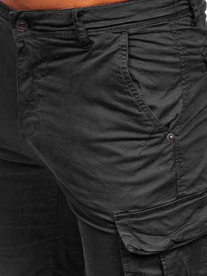 Pantaloncini corti cargo da uomo neri Bolf XX160086