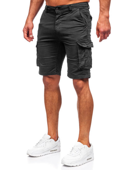 Pantaloncini corti cargo da uomo neri Bolf XX160086