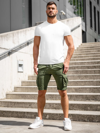 Pantaloncini corti cargo da uomo verdi Bolf BB70010