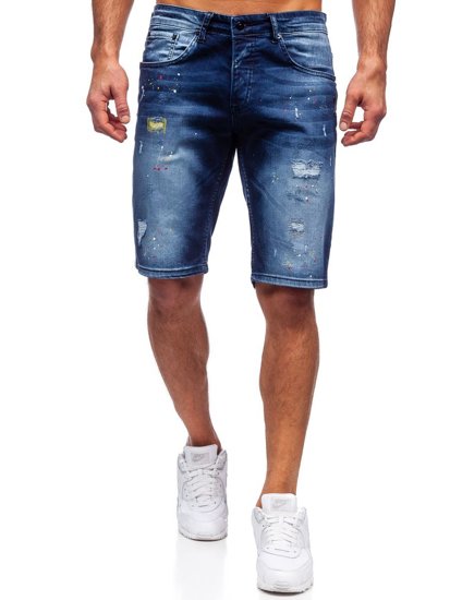 Pantaloncini corti di jeans da uomo blu Bolf 3001