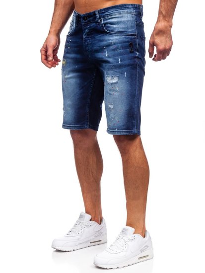 Pantaloncini corti di jeans da uomo blu Bolf 3001