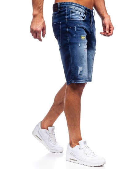 Pantaloncini corti di jeans da uomo blu Bolf 3001