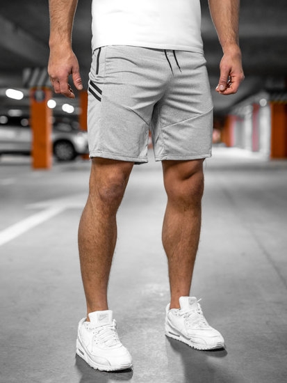 Pantaloncini corti di tuta da uomo grigi Bolf 68041