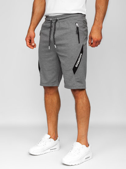 Pantaloncini corti di tuta da uomo grigio-bianchi Bolf Q3875