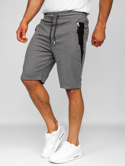 Pantaloncini corti di tuta da uomo grigio-bianchi Bolf Q3876