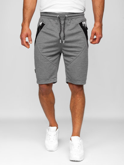 Pantaloncini corti di tuta da uomo grigio-bianchi Bolf Q3878