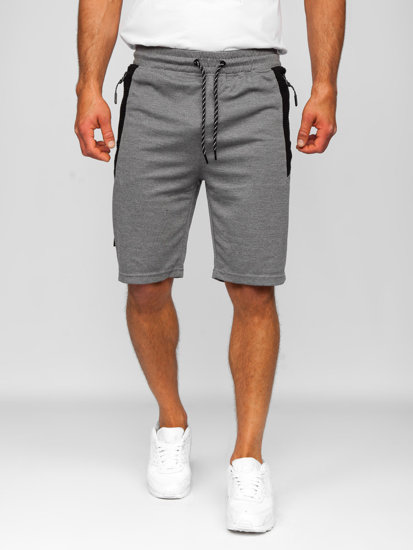 Pantaloncini corti di tuta da uomo grigio-neri Bolf Q3874