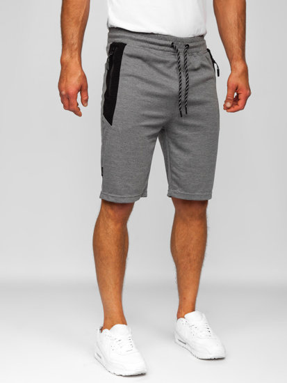 Pantaloncini corti di tuta da uomo grigio-neri Bolf Q3874