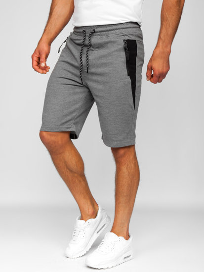 Pantaloncini corti di tuta da uomo grigio-neri Bolf Q3876