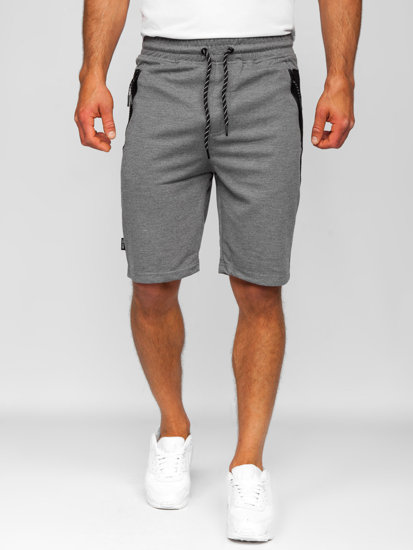 Pantaloncini corti di tuta da uomo grigio-neri Bolf Q3876