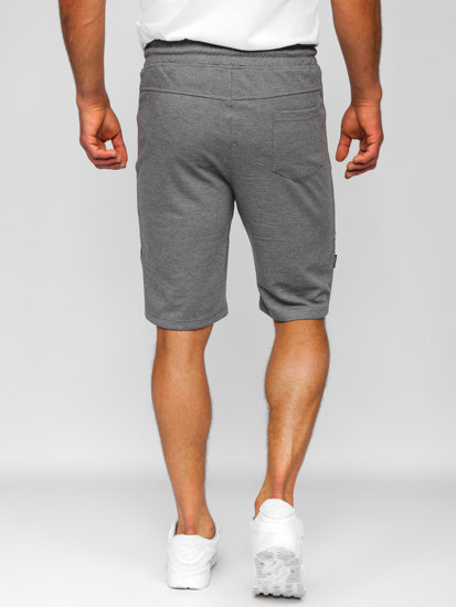 Pantaloncini corti di tuta da uomo grigio-neri Bolf Q3877