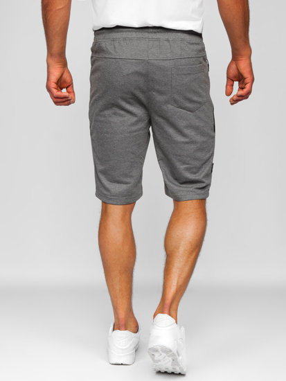 Pantaloncini corti di tuta da uomo grigio-neri Bolf Q3878