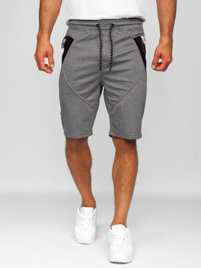 Pantaloncini corti di tuta da uomo grigio-neri Bolf Q3878