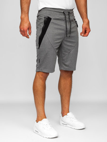 Pantaloncini corti di tuta da uomo grigio-neri Bolf Q3878