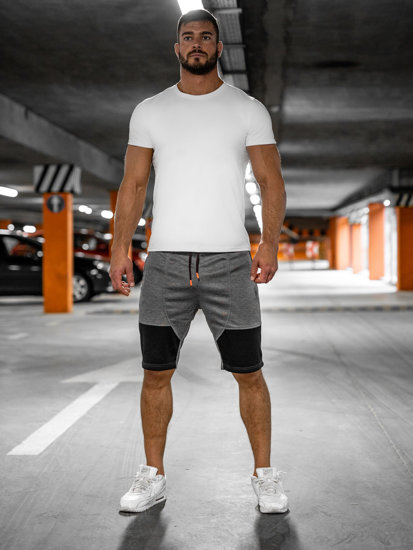 Pantaloncini corti di tuta da uomo grigio scuri Bolf Q3859