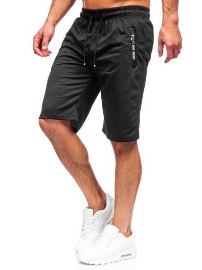 Pantaloncini corti di tuta da uomo neri Bolf JX503