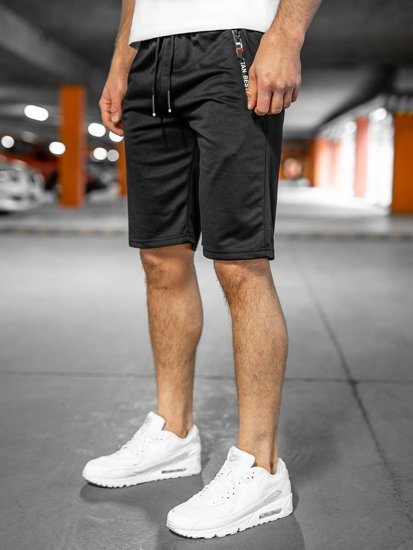 Pantaloncini corti di tuta da uomo neri Bolf JX503