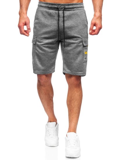 Pantaloncini corti di tuta tipo cargo da uomo grafite Bolf JX167