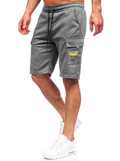 Pantaloncini corti di tuta tipo cargo da uomo grafite Bolf JX167