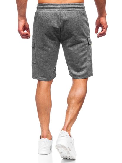 Pantaloncini corti di tuta tipo cargo da uomo grafite Bolf JX167