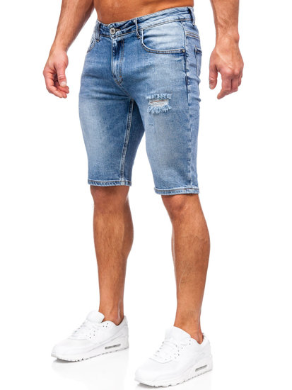 Pantaloncini corti in jeans da uomo azzurri Bolf KG3916