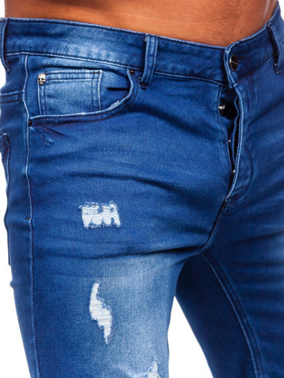 Pantaloncini corti in jeans da uomo blu Bolf MP0061BS