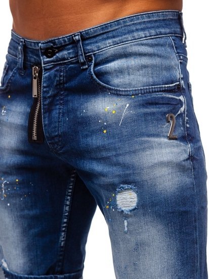 Pantaloncini corti in jeans da uomo blu Bolf R3008