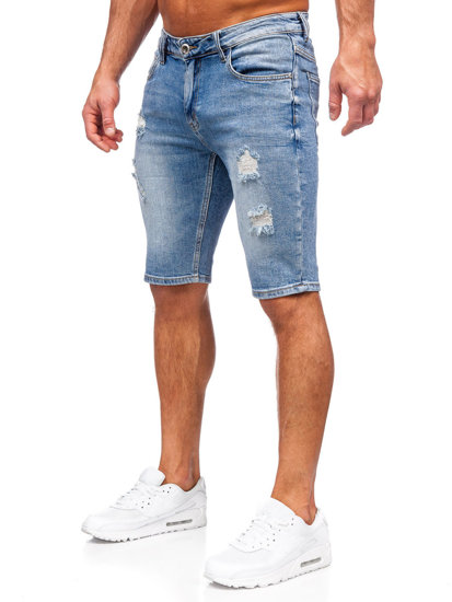 Pantaloncini corti in jeans da uomo celesti Bolf KG3912