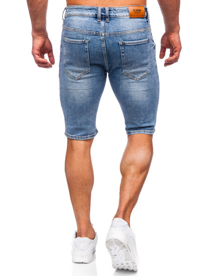 Pantaloncini corti in jeans da uomo celesti Bolf KG3912