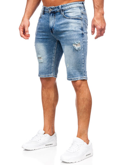 Pantaloncini corti in jeans da uomo celesti Bolf KG3932