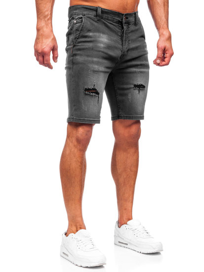 Pantaloncini corti in jeans da uomo grigi Bolf MP0036G