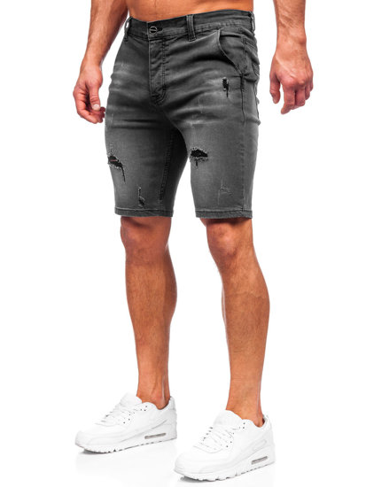 Pantaloncini corti in jeans da uomo grigi Bolf MP0036G