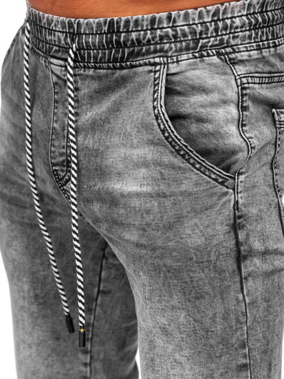 Pantaloncini corti in jeans da uomo neri Bolf KR1539