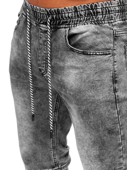 Pantaloncini corti in jeans da uomo neri Bolf KR1551