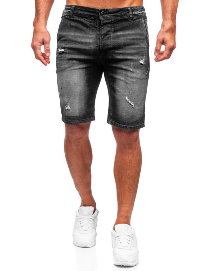 Pantaloncini corti in jeans da uomo neri Bolf MP0042N