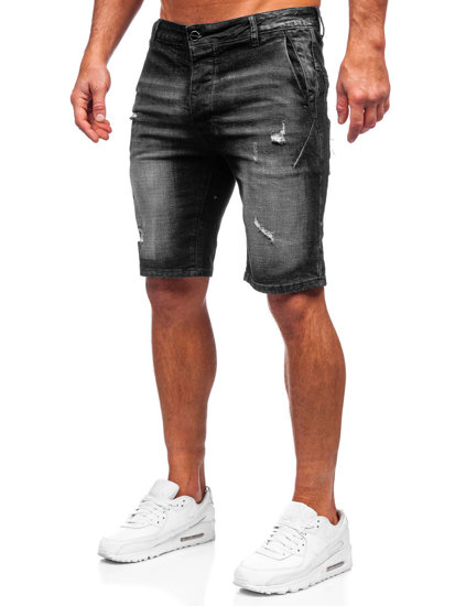 Pantaloncini corti in jeans da uomo neri Bolf MP0042N