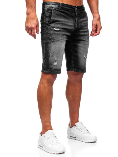 Pantaloncini corti in jeans da uomo neri Bolf MP0042N