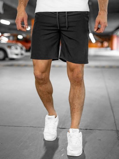 Pantaloncini corti sportivi da uomo neri Bolf HH037