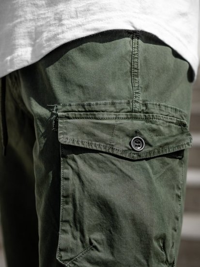 Pantaloncini corti tipo cargo da uomo Khaki Bolf 5011