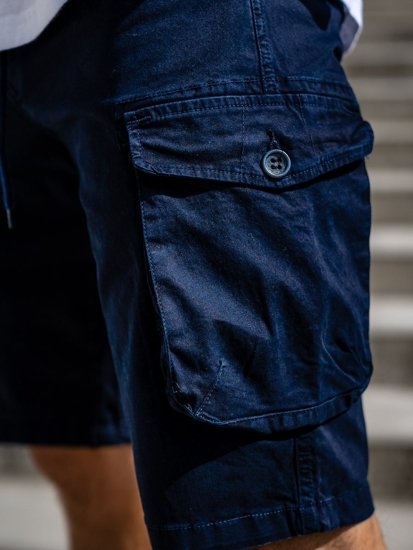 Pantaloncini corti tipo cargo da uomo blu Bolf 5011