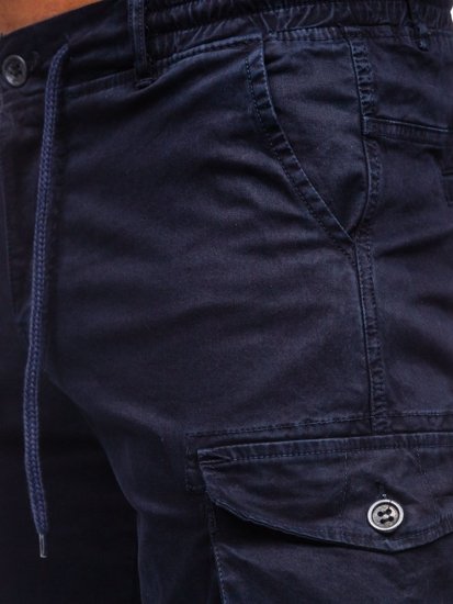 Pantaloncini corti tipo cargo da uomo blu Bolf 5011